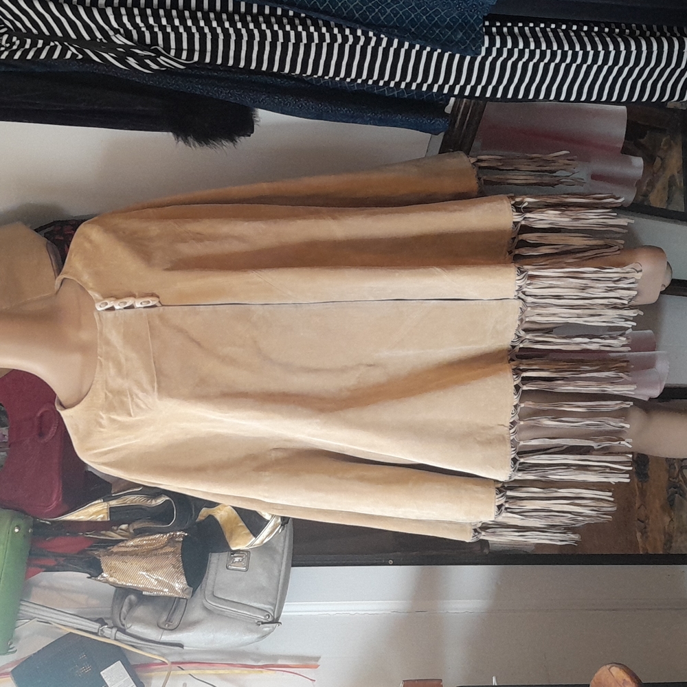 Terry Lewis Classic Luxuries Suede Leather Poncho style Cape